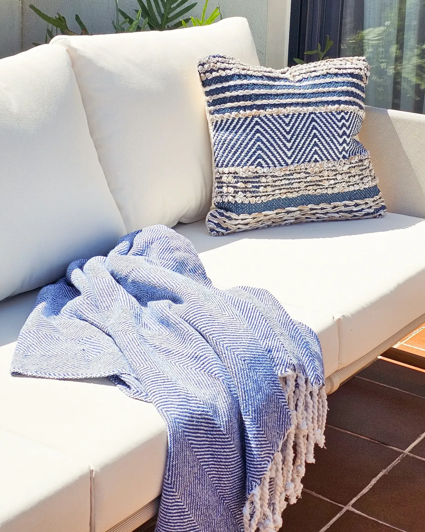 Coperta TILMI Cotone 130 x 160 cm Blu