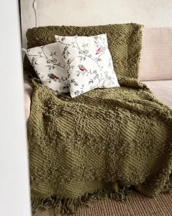 Coperta VELLA Cotone 200 x 220 cm Verde oliva