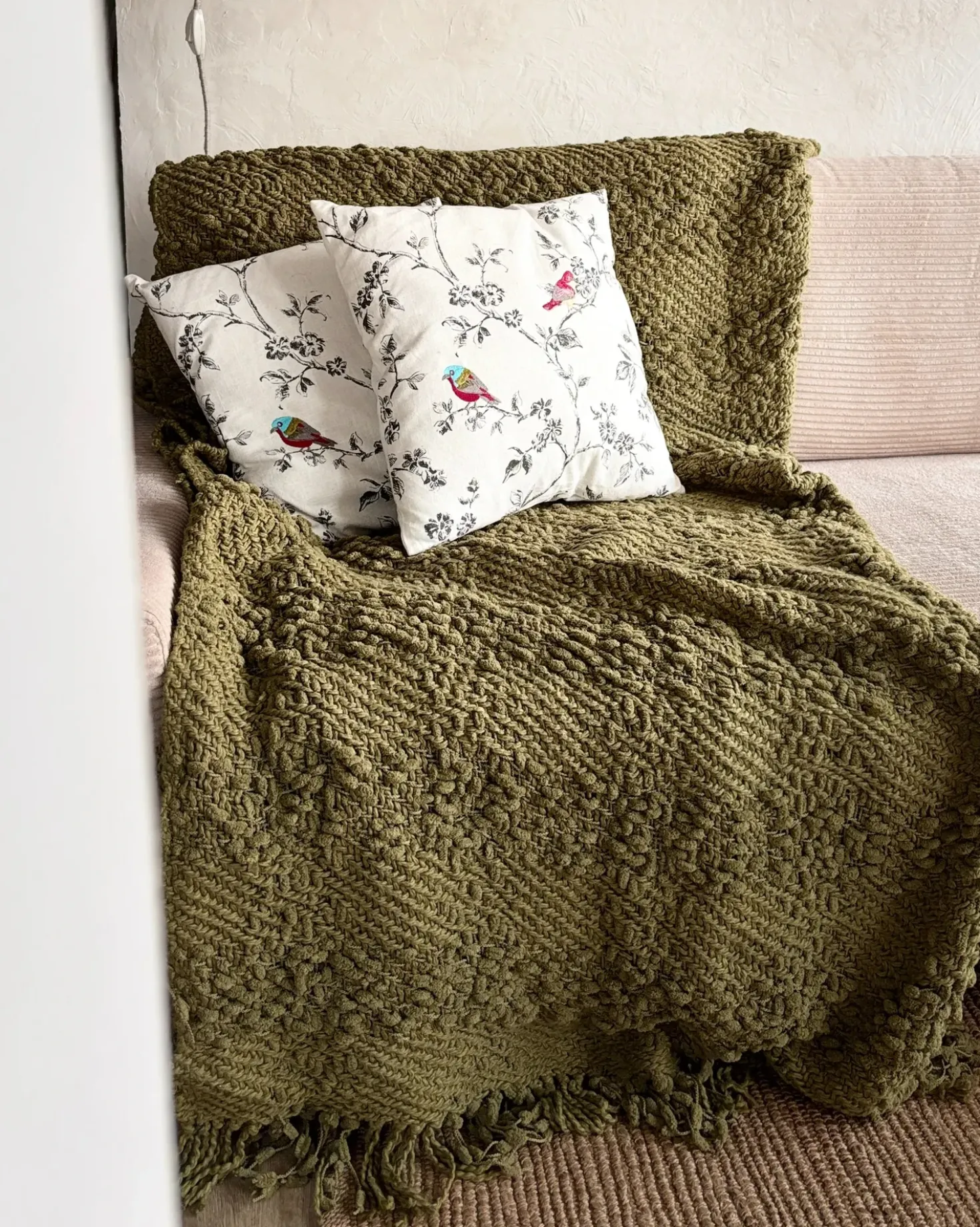 Coperta VELLA Cotone 200 x 220 cm Verde oliva