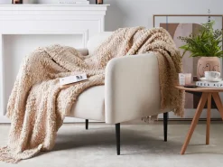 Coperta VELLA Cotone 150 x 200 cm Beige chiaro