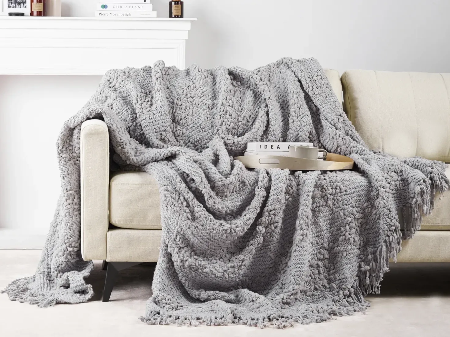 Coperta VELLA Cotone 220 x 240 cm Grigio
