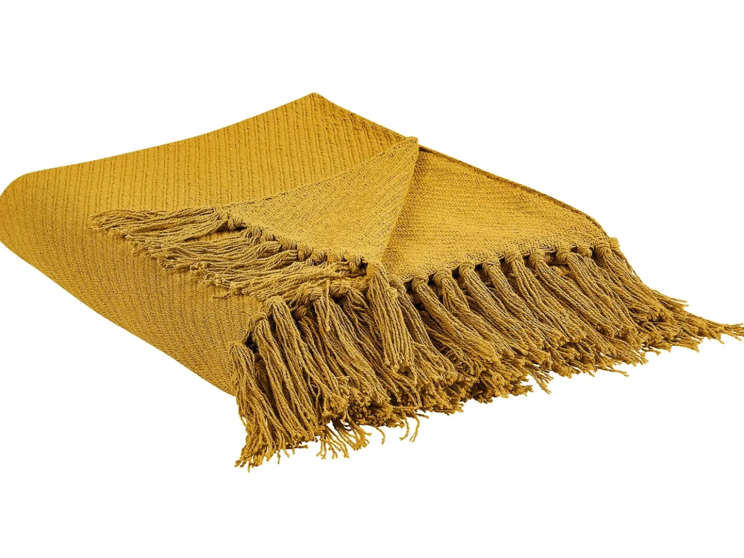 Coperta YARSA Cotone 125 x 150 cm Senape