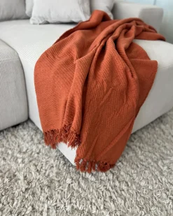 Coperta YARSA Cotone 125 x 150 cm Rosso