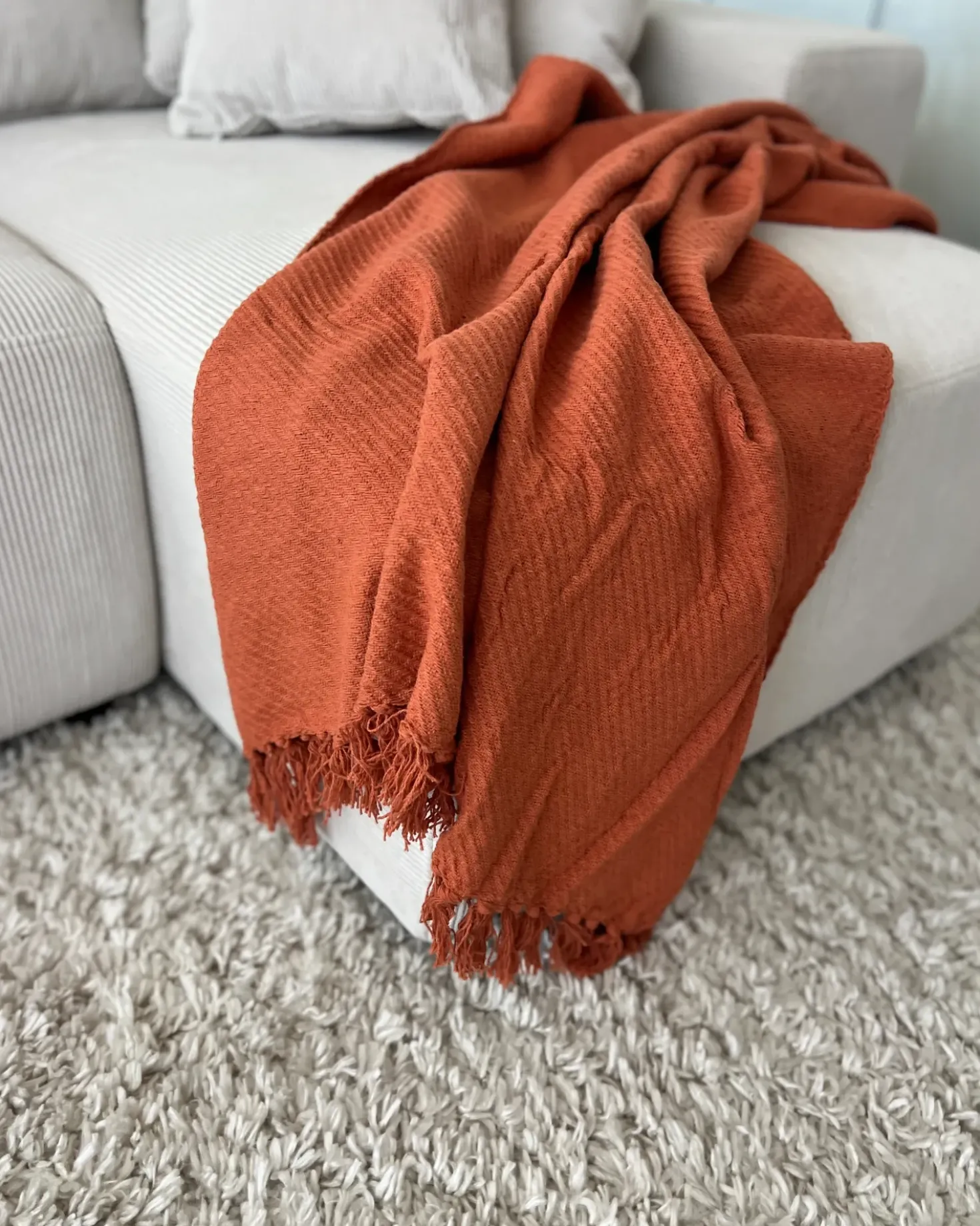Coperta YARSA Cotone 125 x 150 cm Rosso