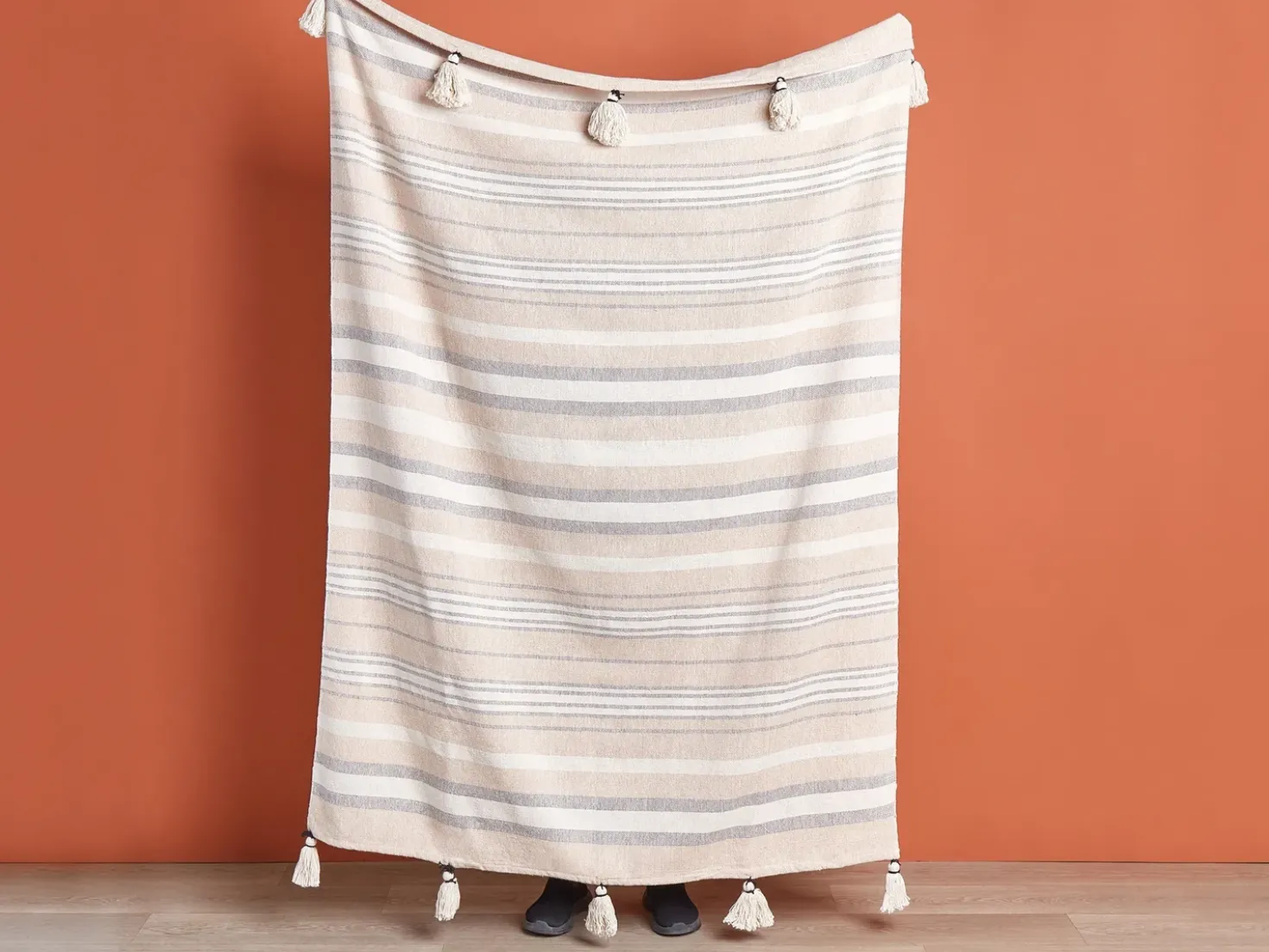Coperta YARSELI Cotone 130 x 170 cm Beige