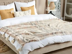 Coperta YARSELI Cotone 130 x 170 cm Beige