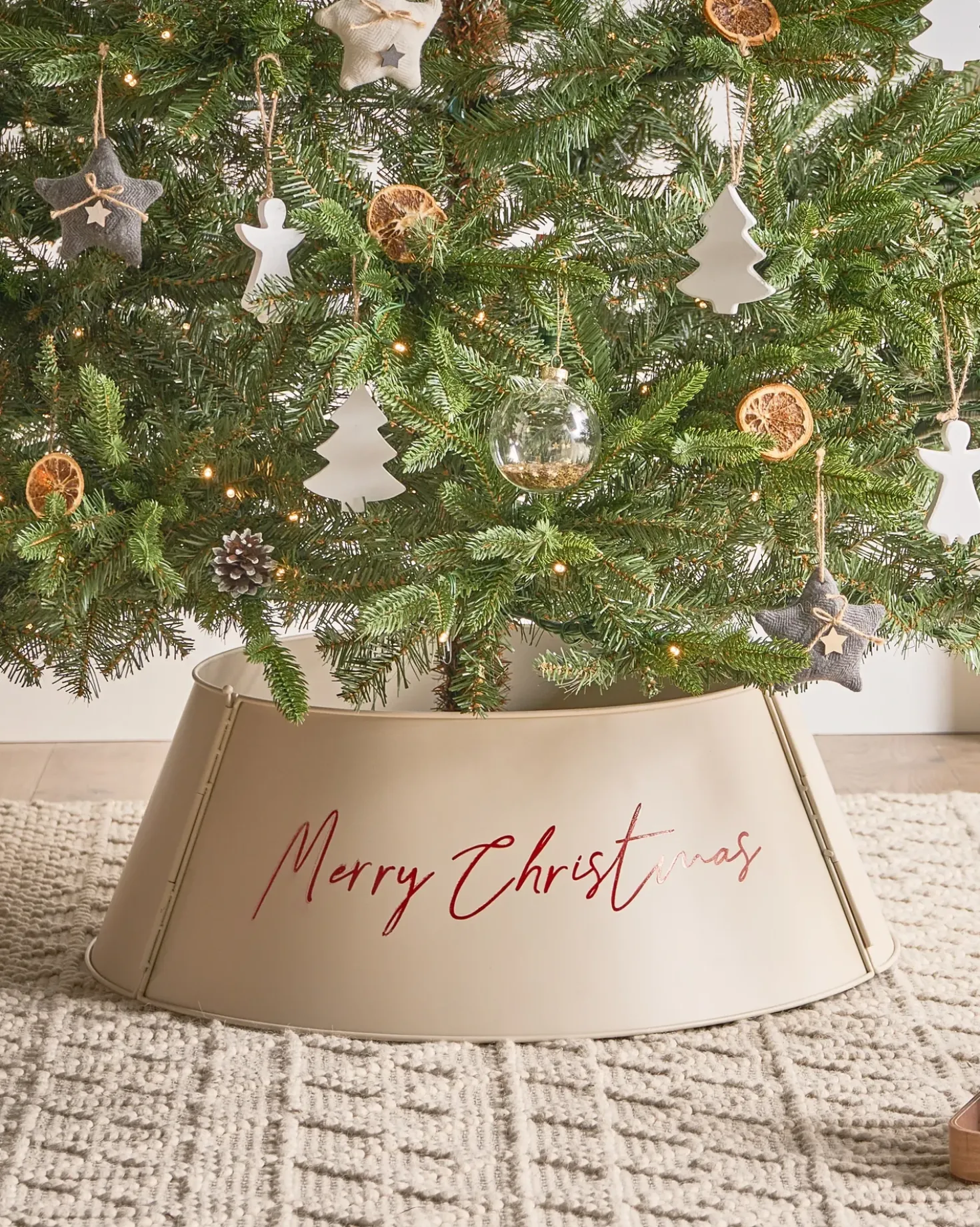 Copri base per albero di Natale IMATRA Ferro Beige 65 cm