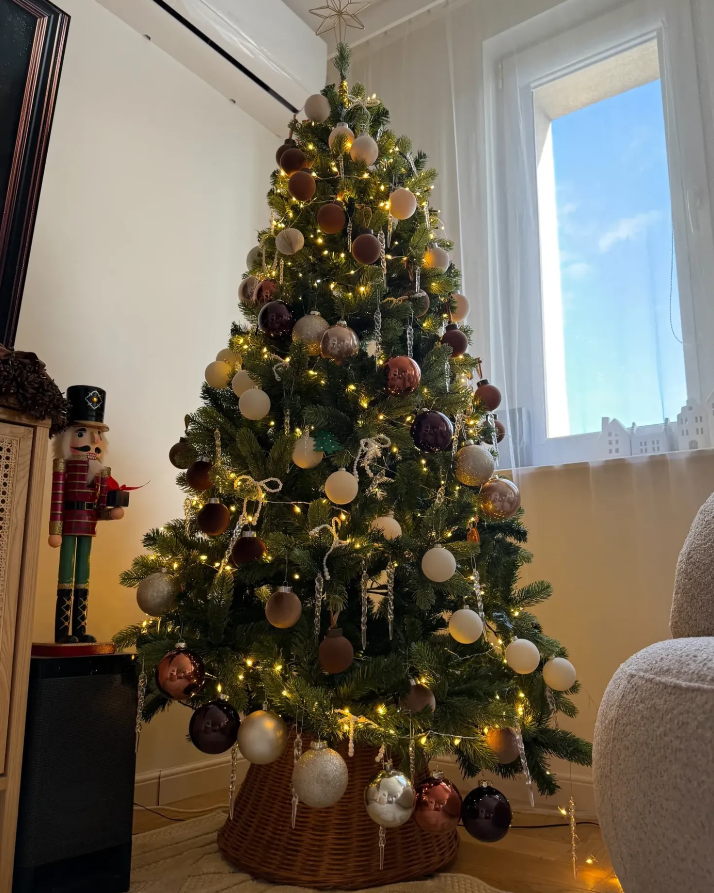 Copri base per albero di Natale FLOCON Rattan Naturale 47 cm