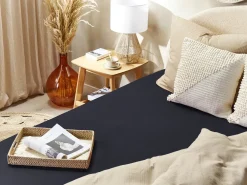 Coprimaterasso elasticizzato JANBU Cotone 200 x 200 cm Nero