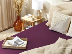 Coprimaterasso elasticizzato JANBU Cotone 200 x 200 cm Bordeaux