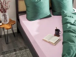 Coprimaterasso elasticizzato JANBU Cotone 200 x 200 cm Rosa pastello