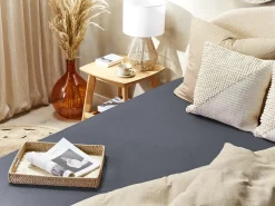 Coprimaterasso elasticizzato JANBU Cotone 200 x 200 cm Grigio scuro