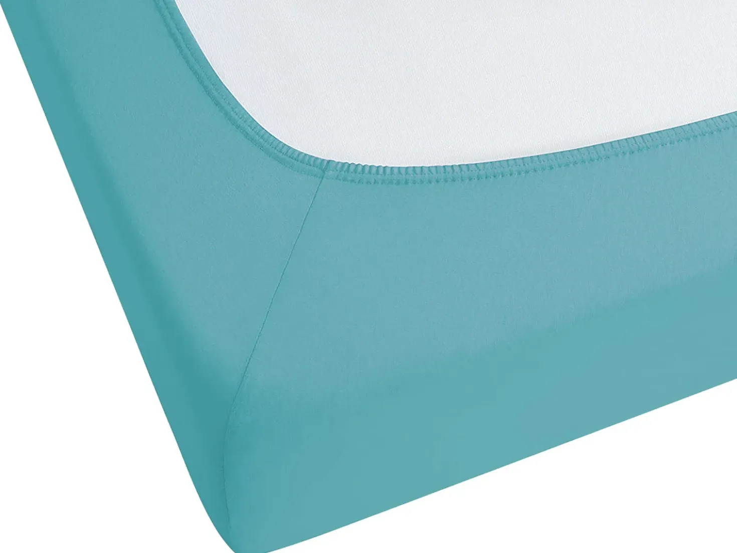 Coprimaterasso elasticizzato HOFUF Cotone 90 x 200 cm Turchese