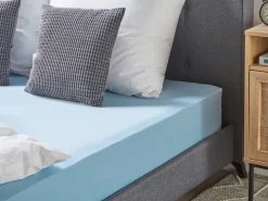 Coprimaterasso elasticizzato HOFUF Cotone 90 x 200 cm Azzurro