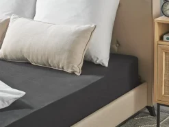 Coprimaterasso elasticizzato HOFUF Cotone 200 x 200 cm Nero