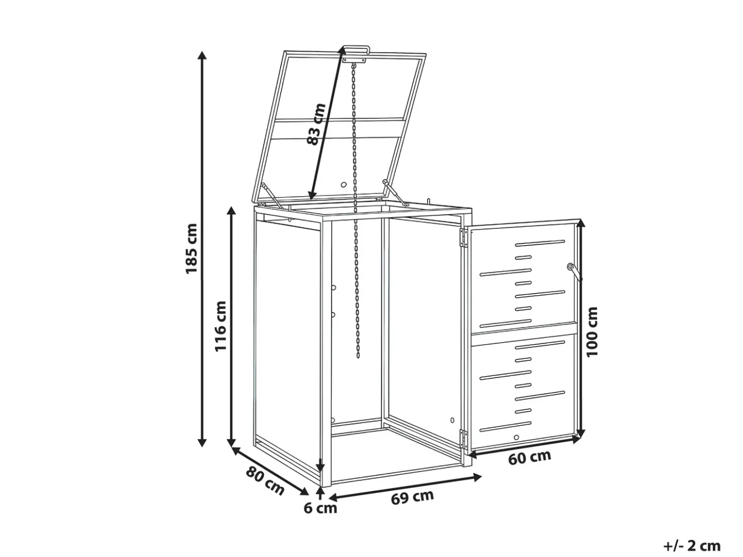 Copri-pattumiera 240 L PERISSA Metallo Grigio scuro