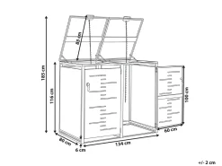 Copri-pattumiera 480 L PERISSA Doppio Metallo Grigio scuro