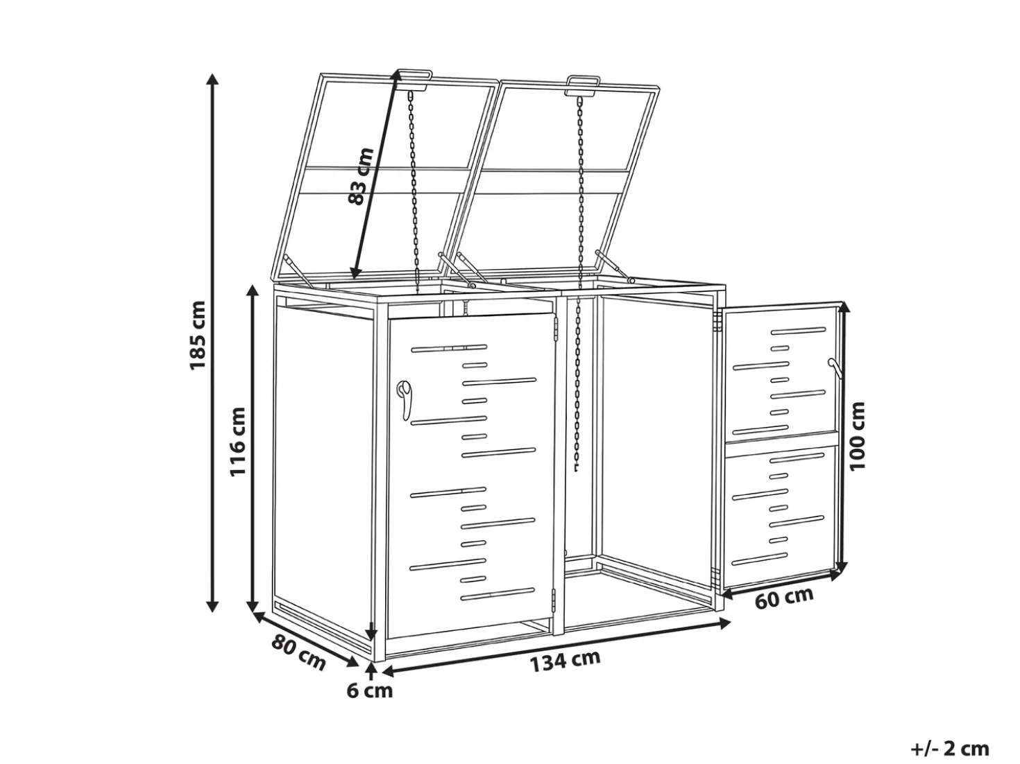 Copri-pattumiera 480 L PERISSA Doppio Metallo Grigio scuro