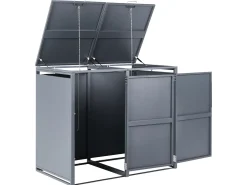 Copri-pattumiera 480 L PIACENZA Doppio Metallo Grigio scuro