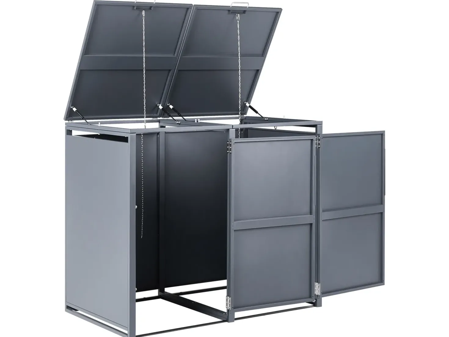 Copri-pattumiera 480 L PIACENZA Doppio Metallo Grigio scuro