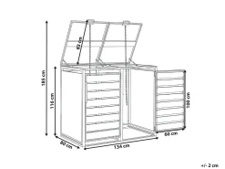 Copri-pattumiera 480 L POLICORO Doppio Metallo Grigio scuro