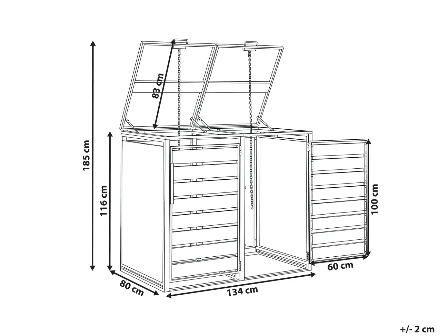 Copri-pattumiera 480 L POLICORO Doppio Metallo Grigio scuro