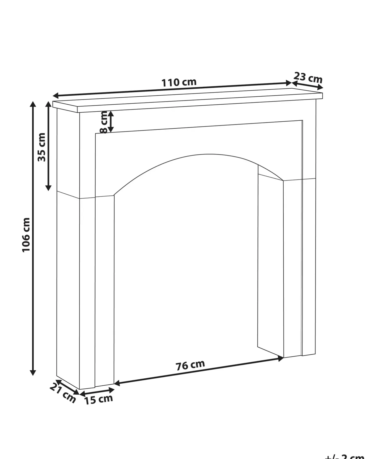 Cornice Caminetto BUSSELTON Nero
