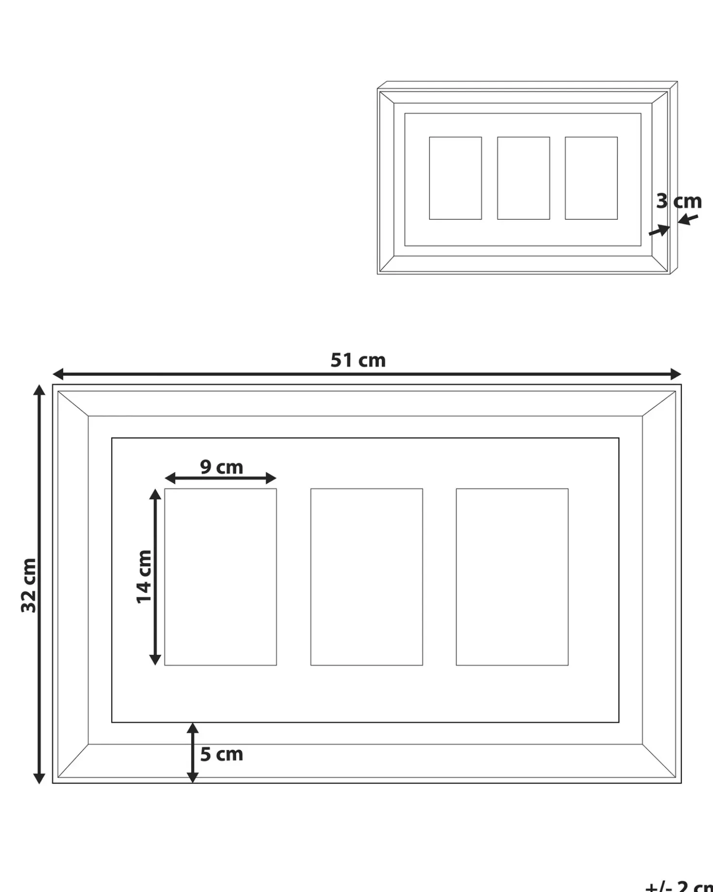 Cornice per 3 foto DALABA Argento