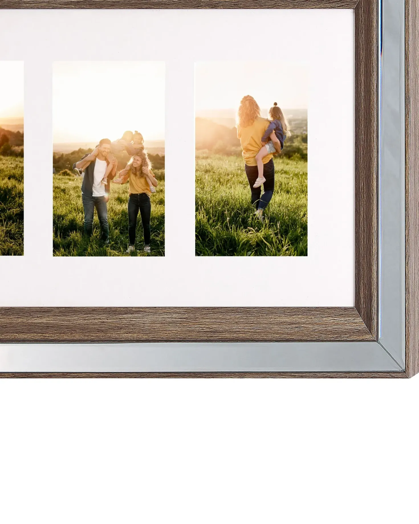 Cornice per 3 foto SINTA Argento