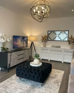 Credenza a 2 ante BLACKPOOL Grigio effetto cemento