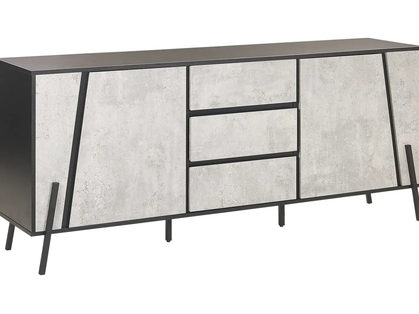 Credenza a 2 ante BLACKPOOL Grigio effetto cemento