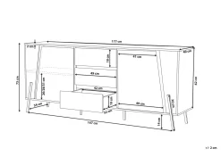 Credenza a 2 ante BLACKPOOL Grigio effetto cemento