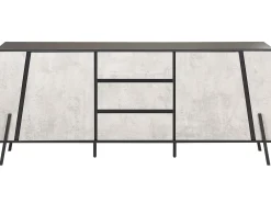 Credenza a 2 ante BLACKPOOL Grigio effetto cemento