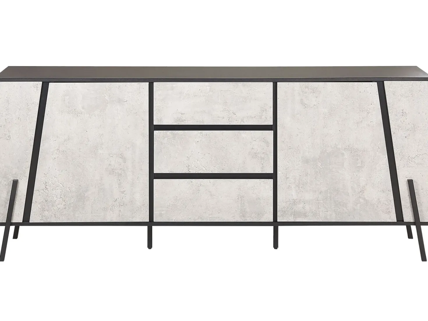 Credenza a 2 ante BLACKPOOL Grigio effetto cemento