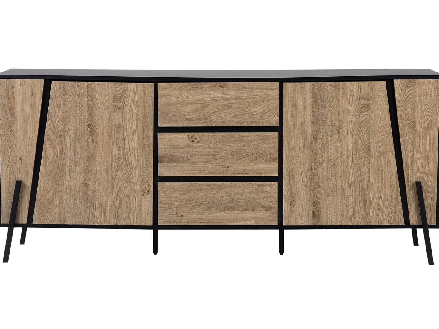 Credenza a 2 ante BLACKPOOL Marrone/Nero