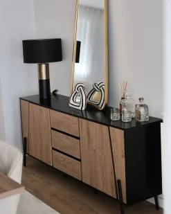 Credenza a 2 ante BLACKPOOL Marrone/Nero