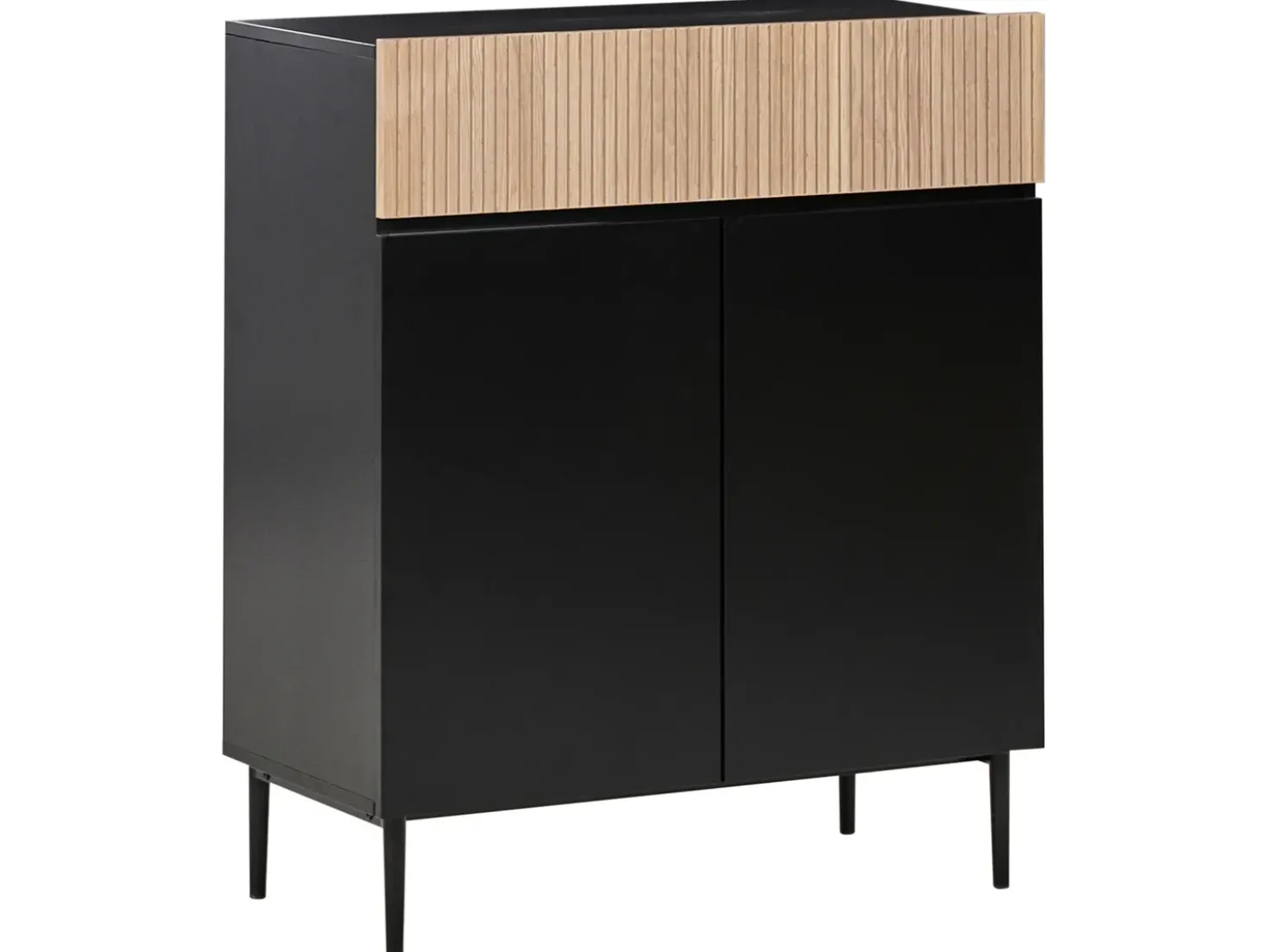 Credenza a 2 ante BLYTHE Frassino naturale Nero