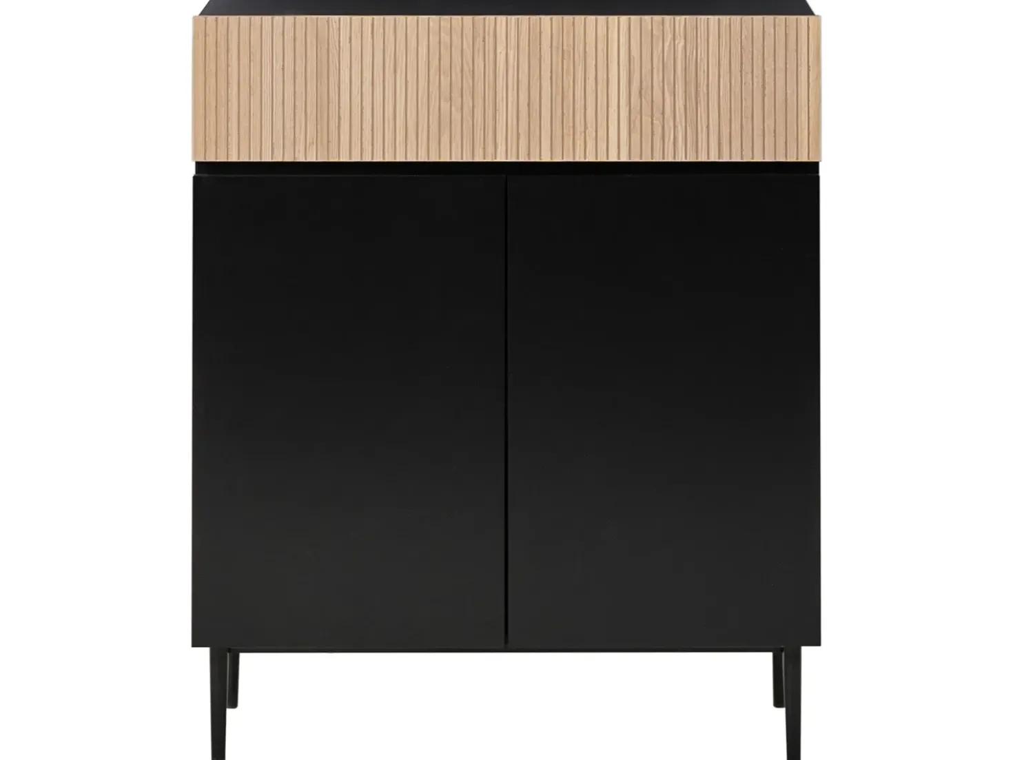 Credenza a 2 ante BLYTHE Frassino naturale Nero