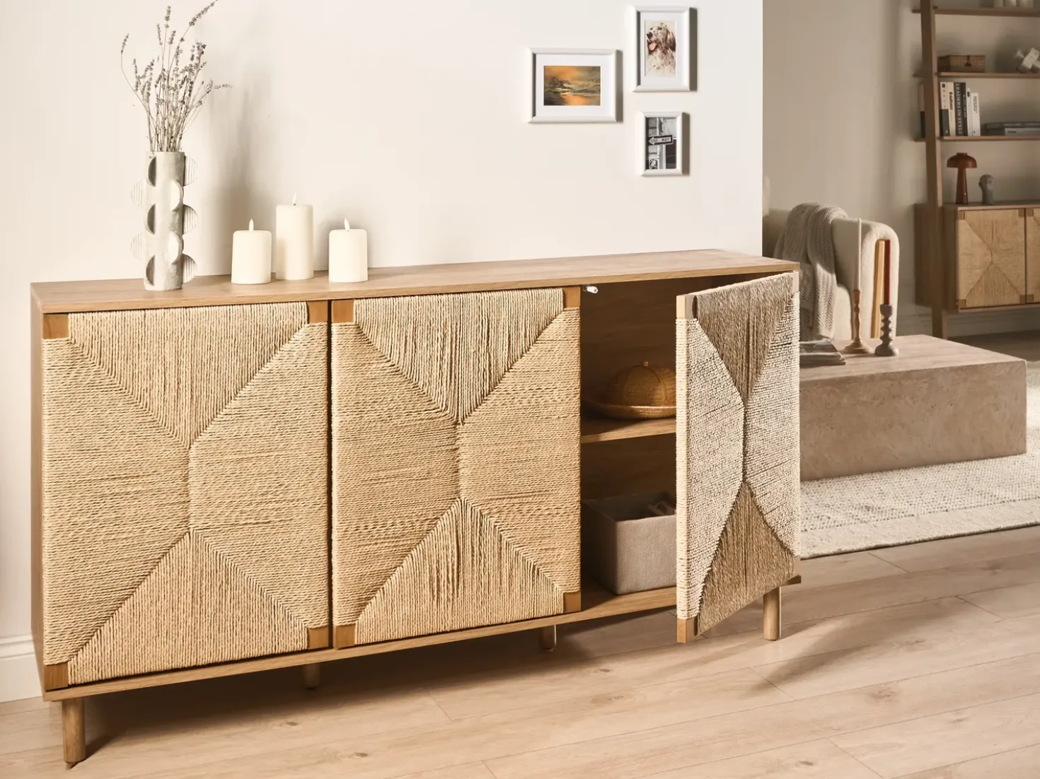 Credenza a 3 ante BONDI Marrone chiaro