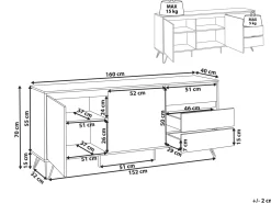 Credenza a 2 ante CARDIGAN Marrone chiaro