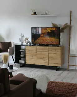 Credenza a 2 ante FIORA Marrone/Nero