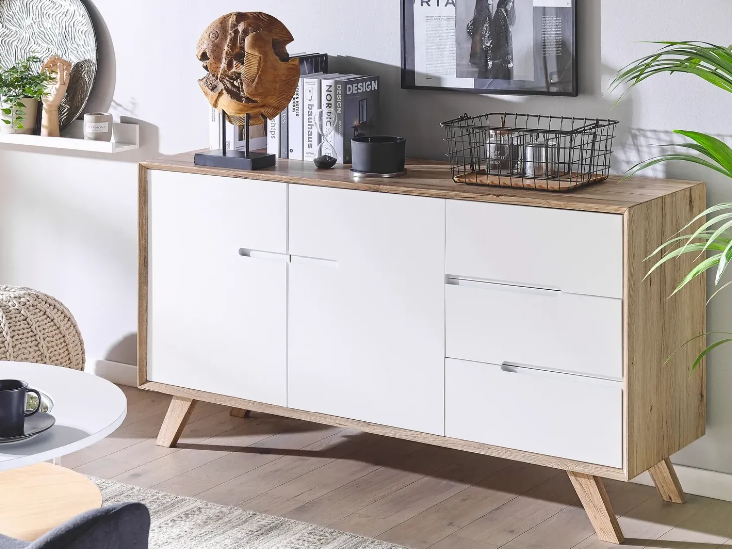 Credenza a 2 ante FORESTER Marrone/Bianco