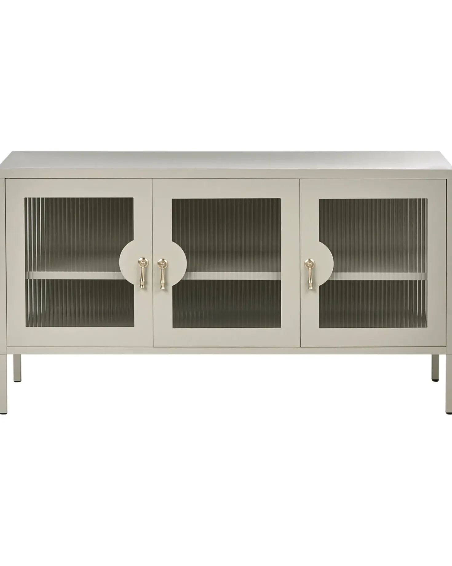 Credenza a 3 ante GLEORA Metallo Beige chiaro