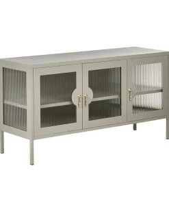 Credenza a 3 ante GLEORA Metallo Beige chiaro