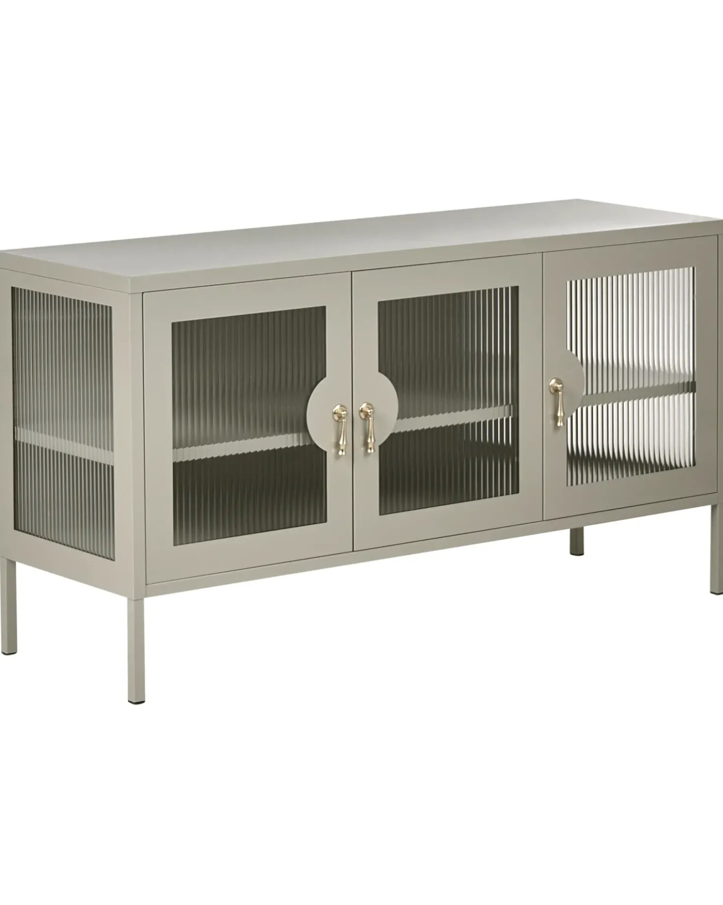 Credenza a 3 ante GLEORA Metallo Beige chiaro