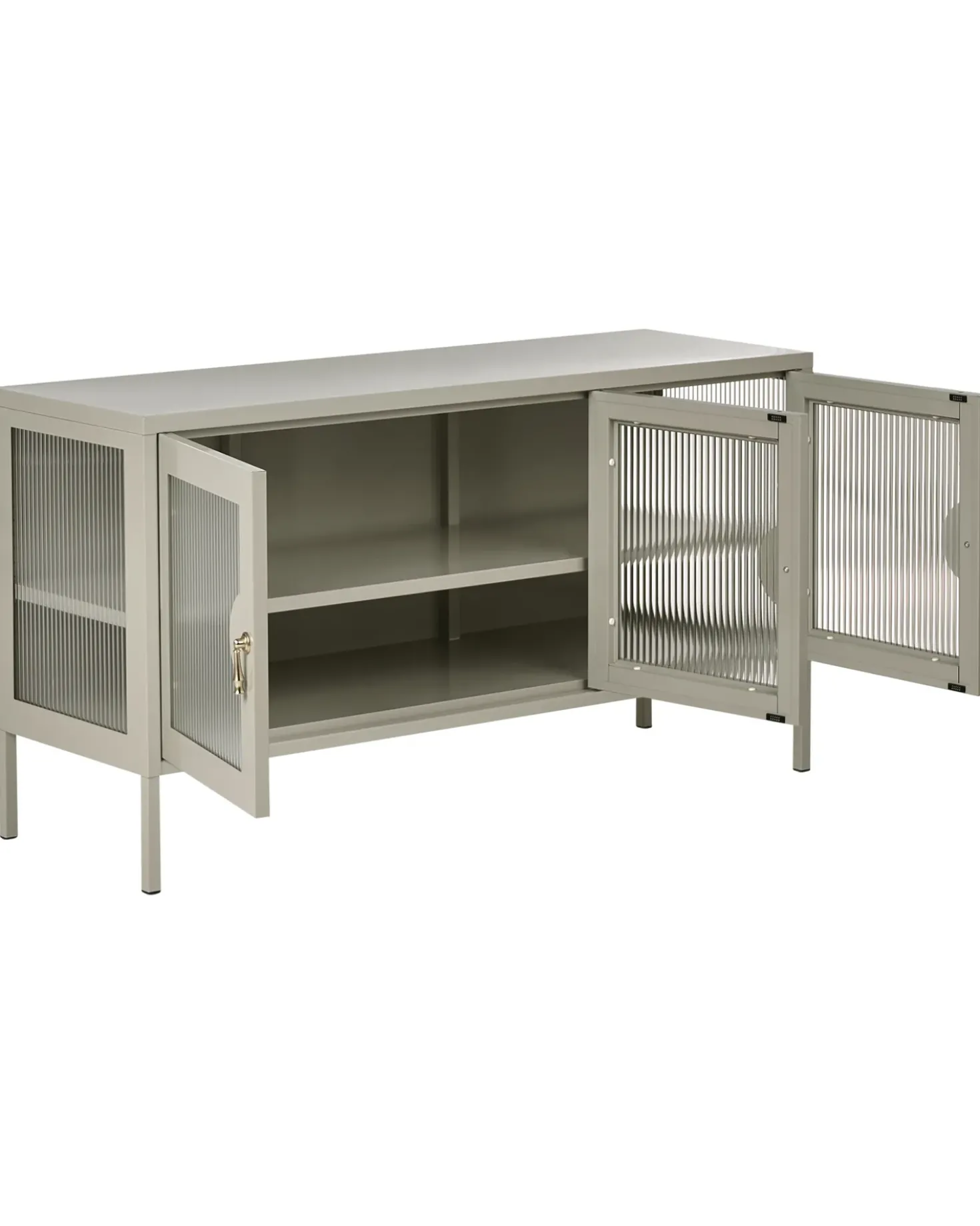 Credenza a 3 ante GLEORA Metallo Beige chiaro
