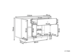 Credenza a 2 ante ITACA Marrone/Bianco