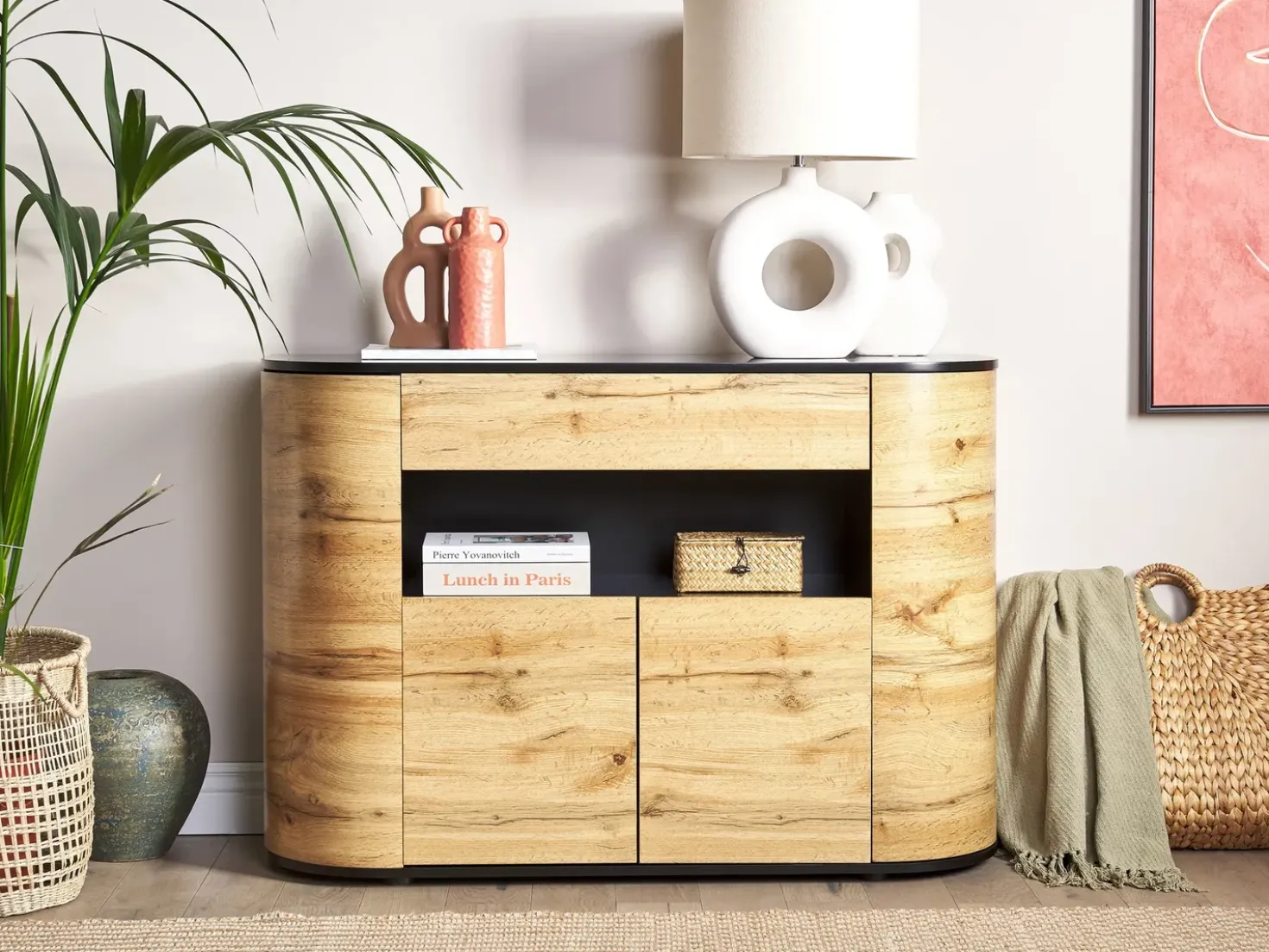 Credenza a 2 ante JEROME Marrone/Nero
