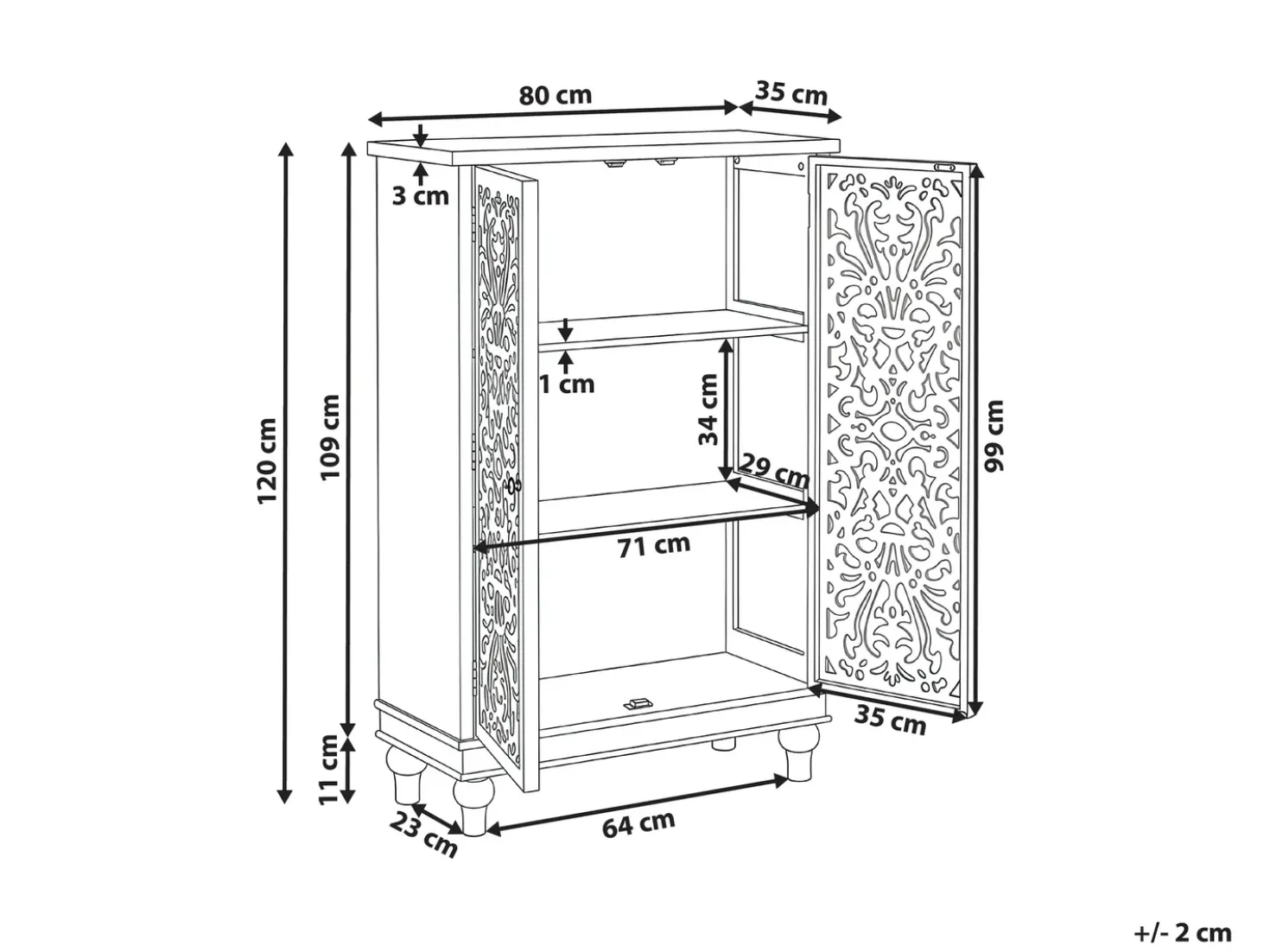 Credenza a 2 ante KATHERINE Bianco