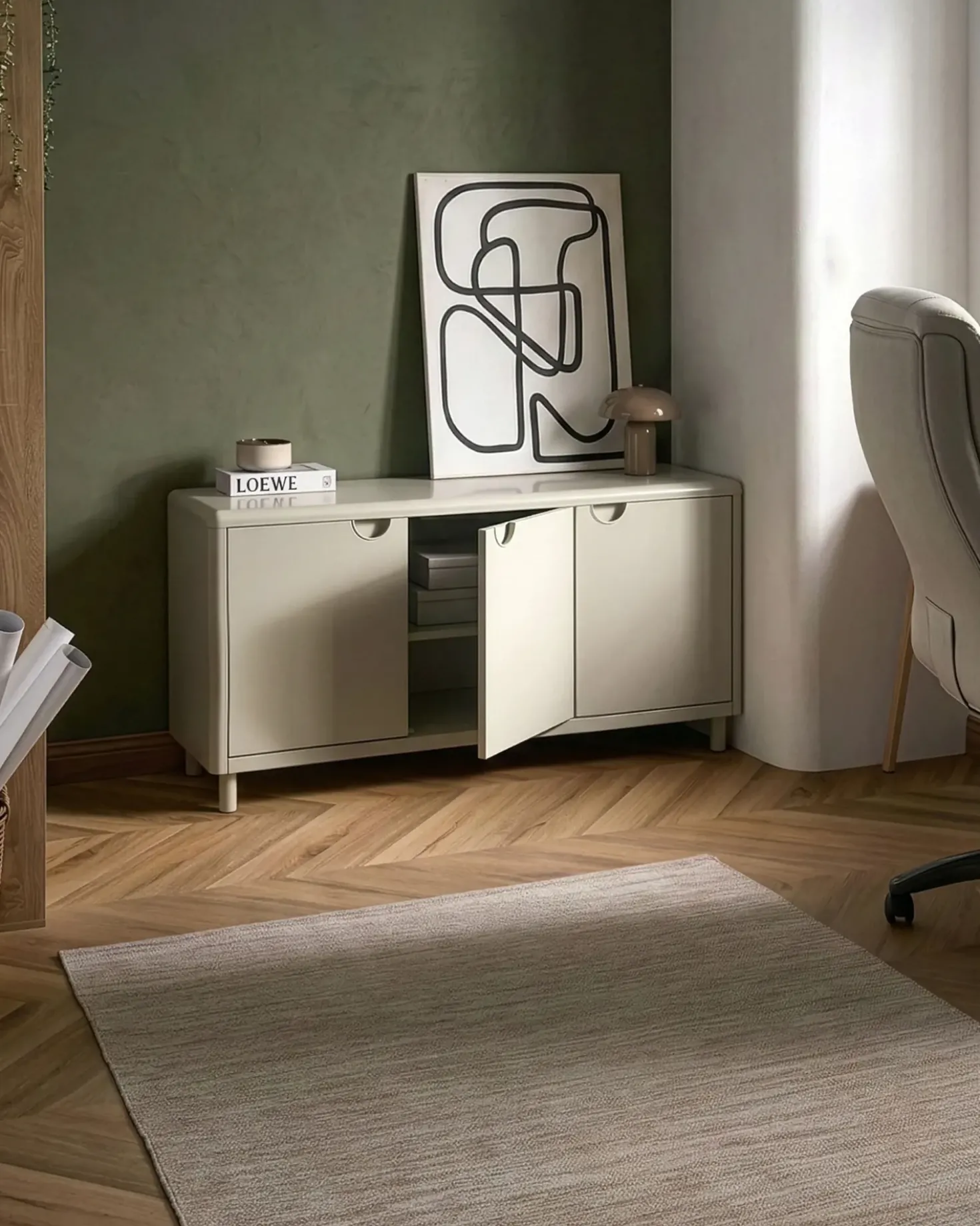 Credenza a 3 ante KORVO Beige chiaro